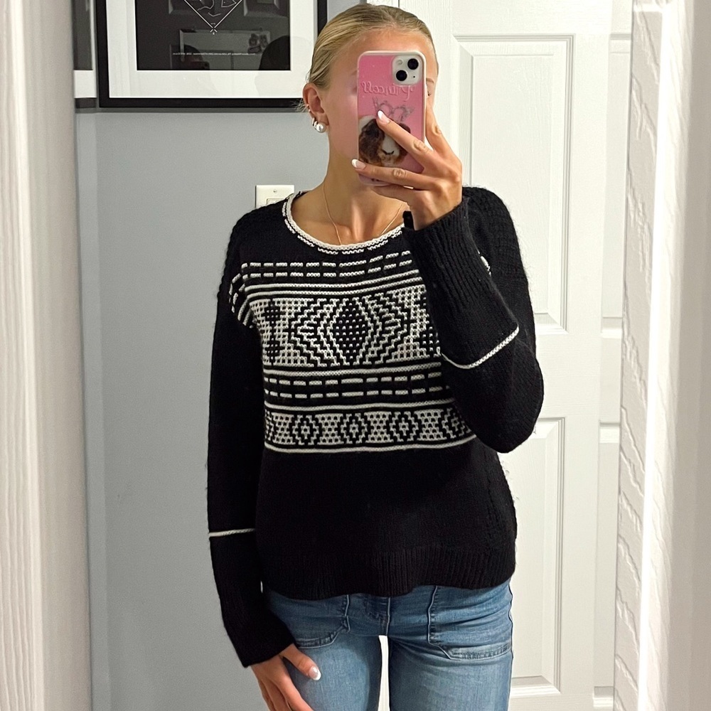 Duffy Wool Blend Tribal Print Sweater